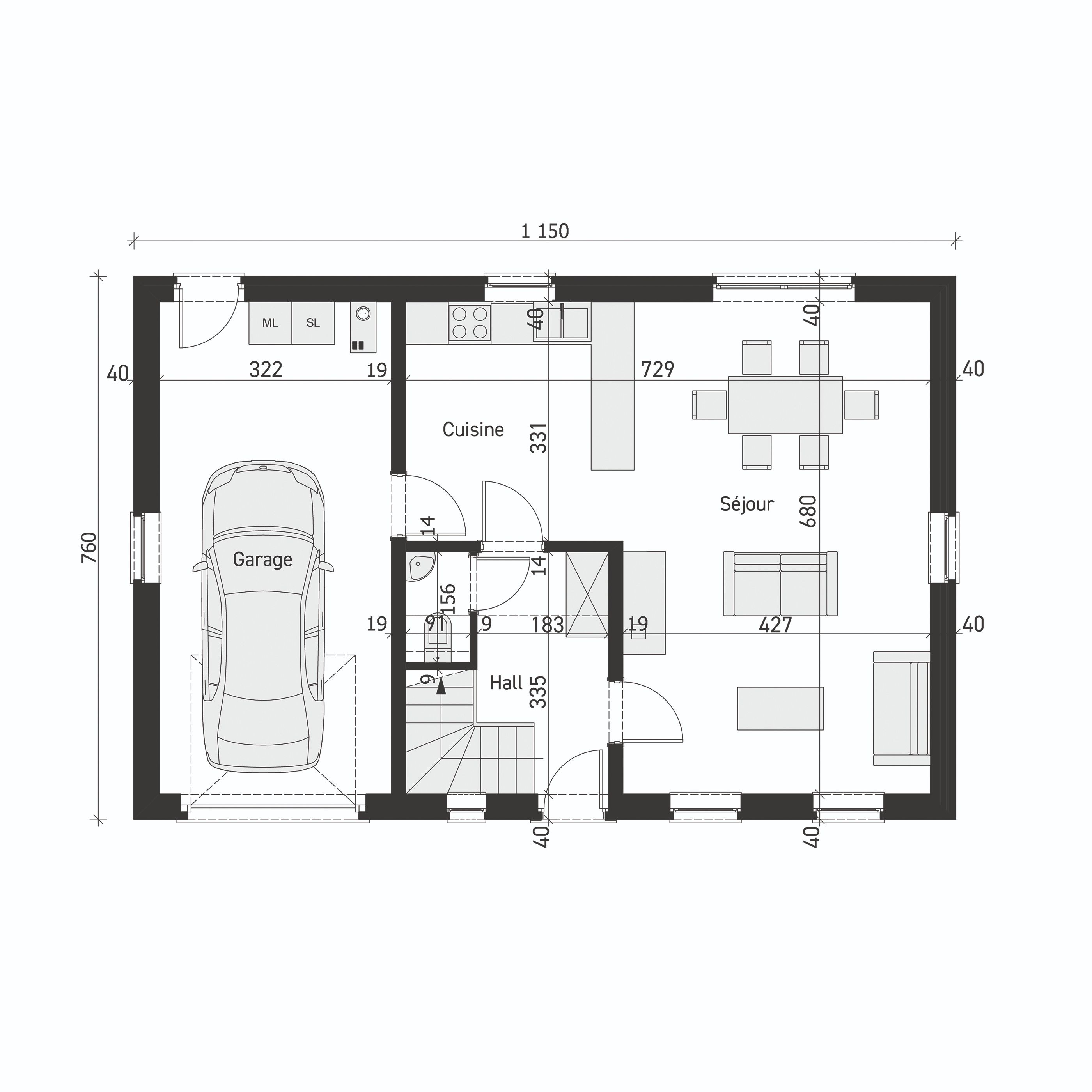 Plan de rez-de-chaussée