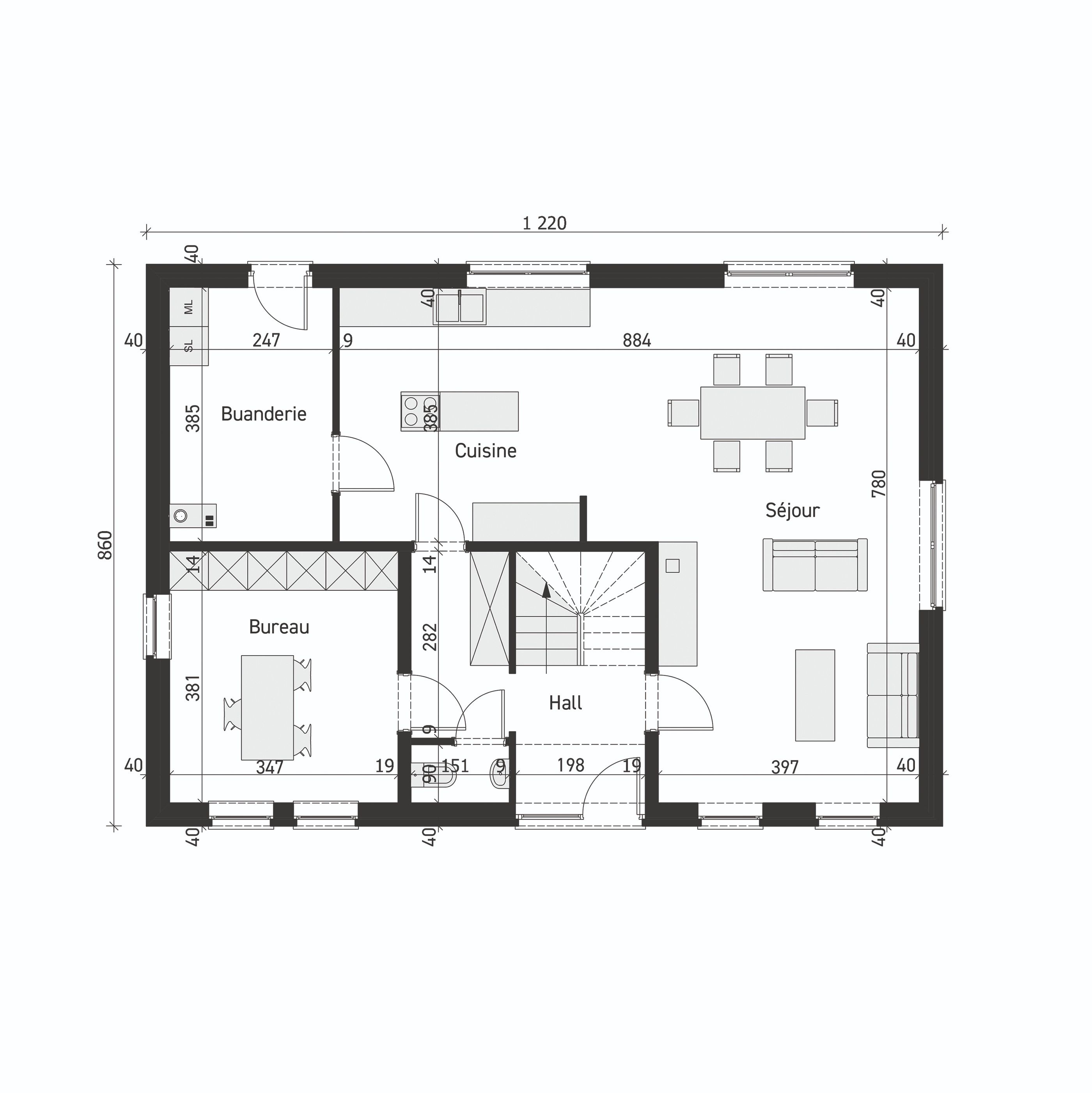 Plan de rez-de-chaussée