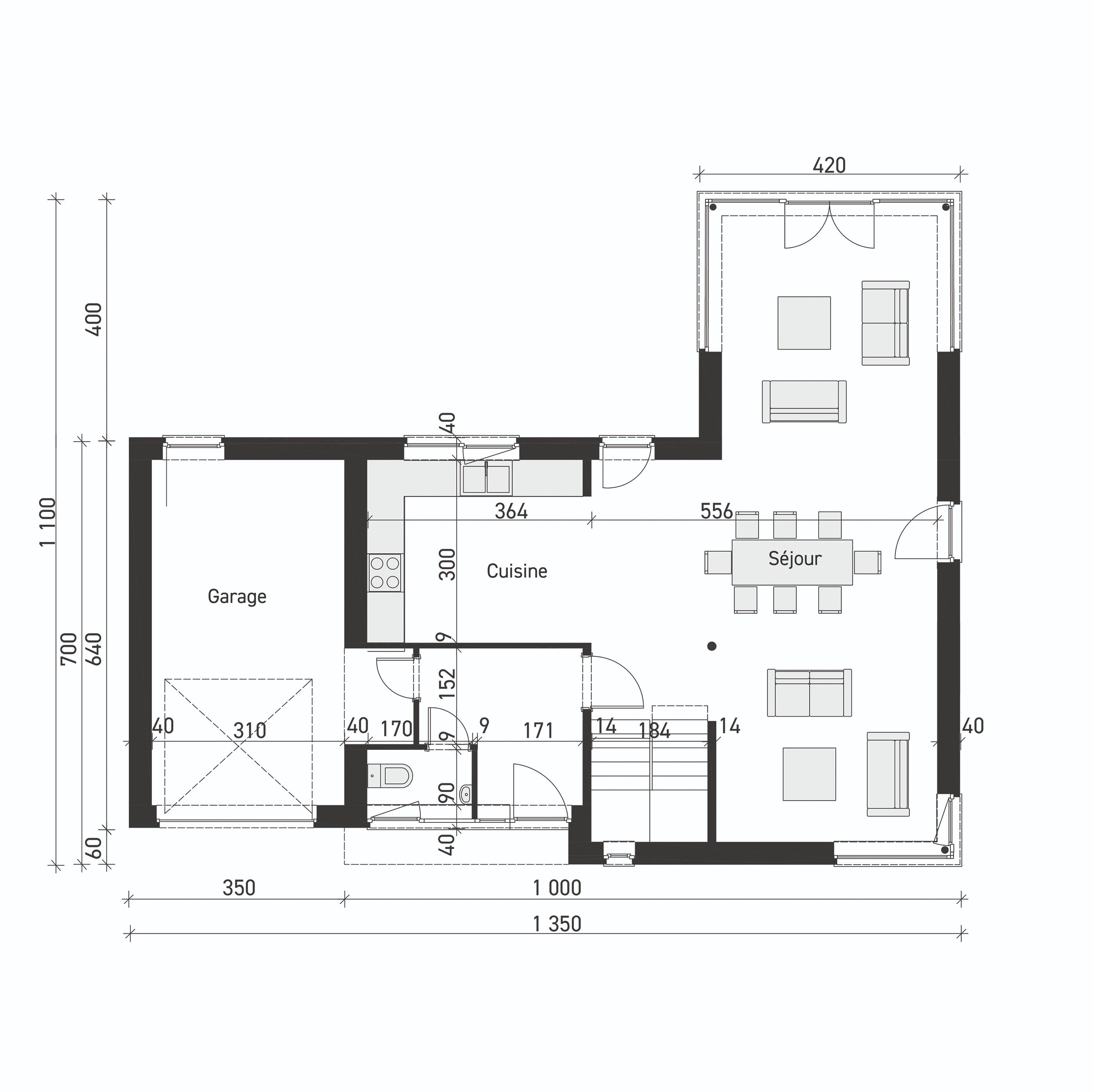 Plan de rez-de-chaussée C